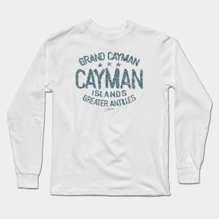 Grand Cayman, Cayman Islands, Rough Text Long Sleeve T-Shirt